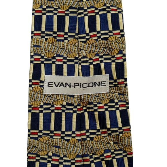 Evan Picone Gold & Navy Tie Necktie Silk Men's 4 X 57 - Picture 3 of 4